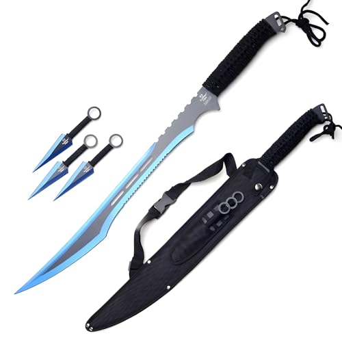 Snake Eye Tactical Fantasy Design Ninja Sword Comes with Nylon Sheath (Blue)